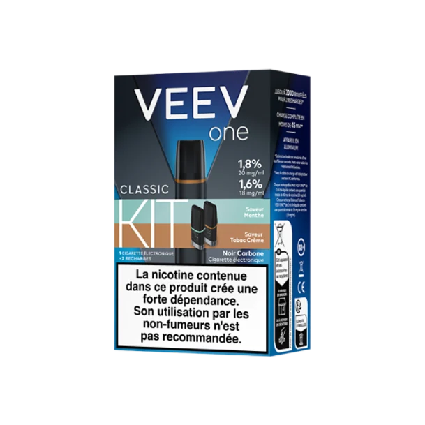 VEEV ONE Kit - 1 ECIG + 2 SAVEURS 18 mg/ml