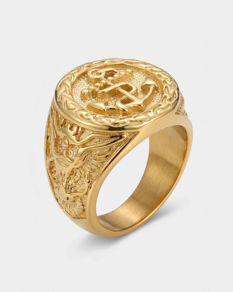Bague Statement Vintage À Ancre