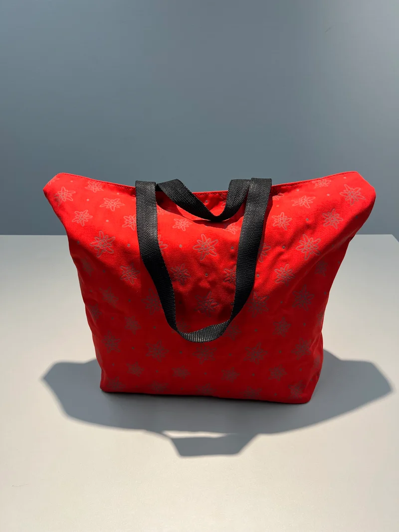 Shopper Edelweiss-Upcycling (rot)