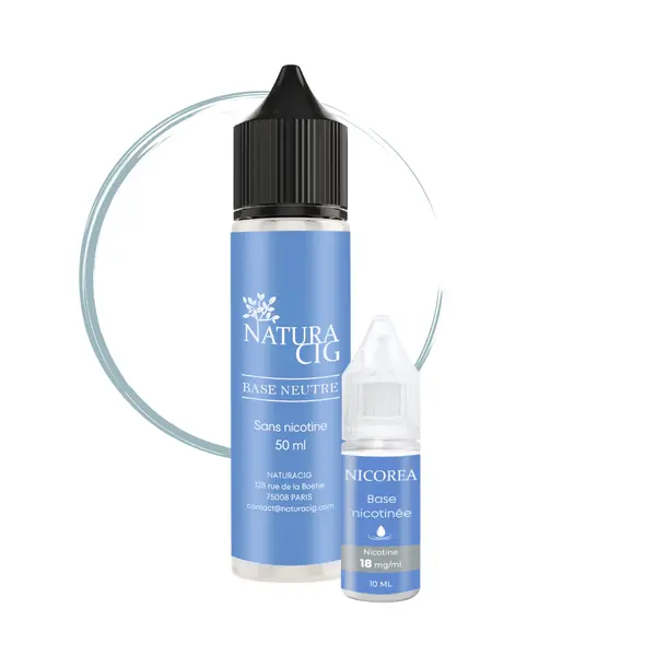 E liquide neutre sans alcool 50 ml avec nicotine