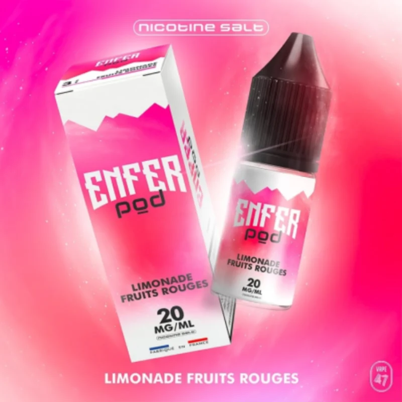 E-LIQUIDE SEL LIMONADE FRUITS ROUGES - ENFER POD