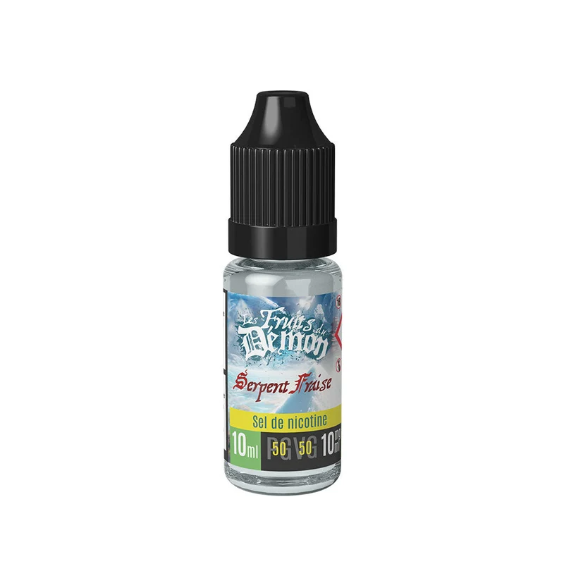 Pack 5 E-liquides serpent fraise Sel de Nicotine 10ml - Les fruits du démon