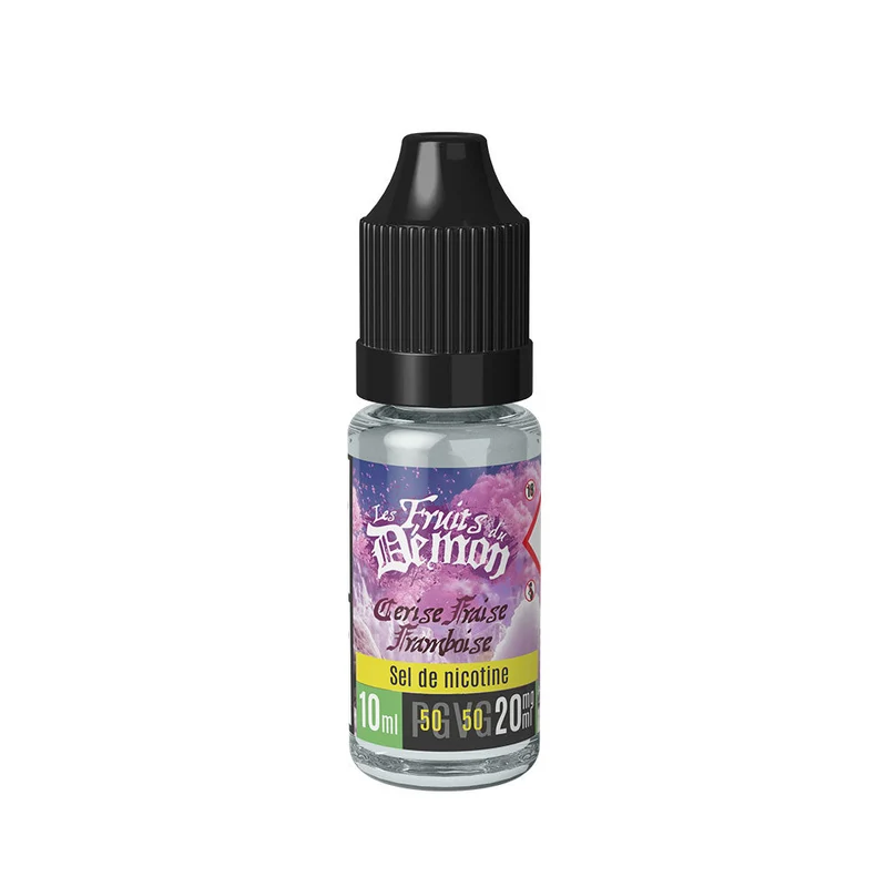 Pack 5 E-liquides Cerise fraise framboise Sel de Nicotine 10ml - Les Fruits du démon