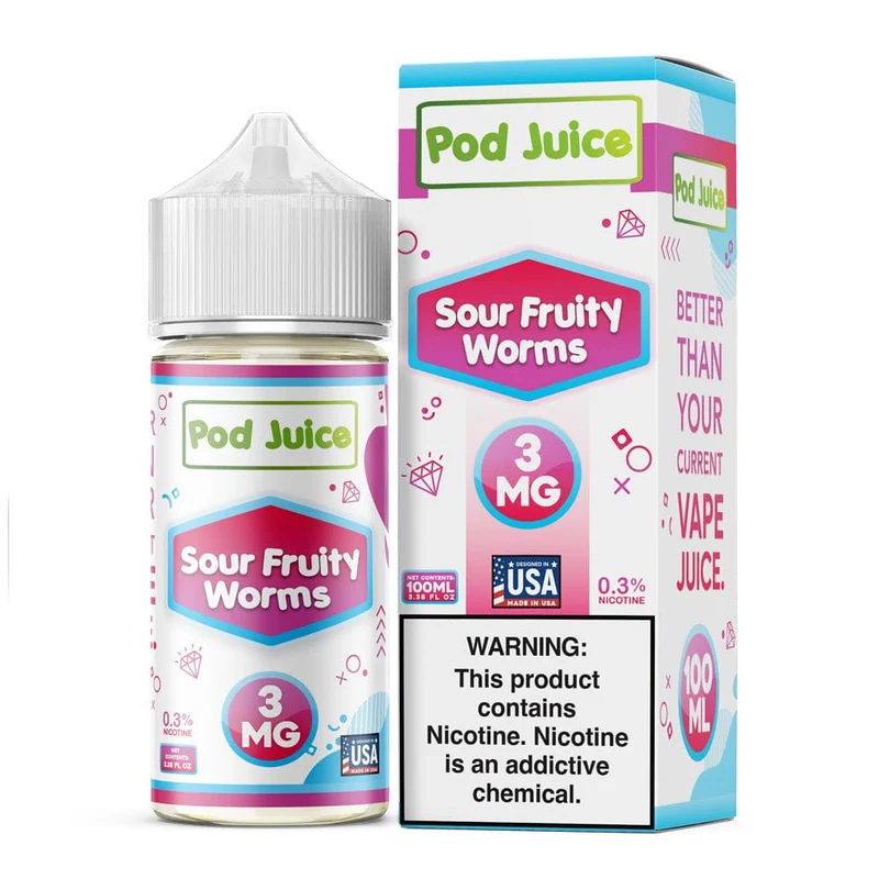 Sour Fruity Worms - Pod Juice - 100mL