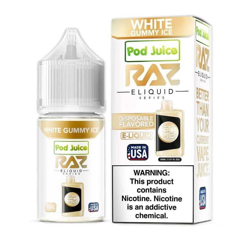 White Gummy ICE SALT - Pod Juice x Raz E-Liquid - 30mL