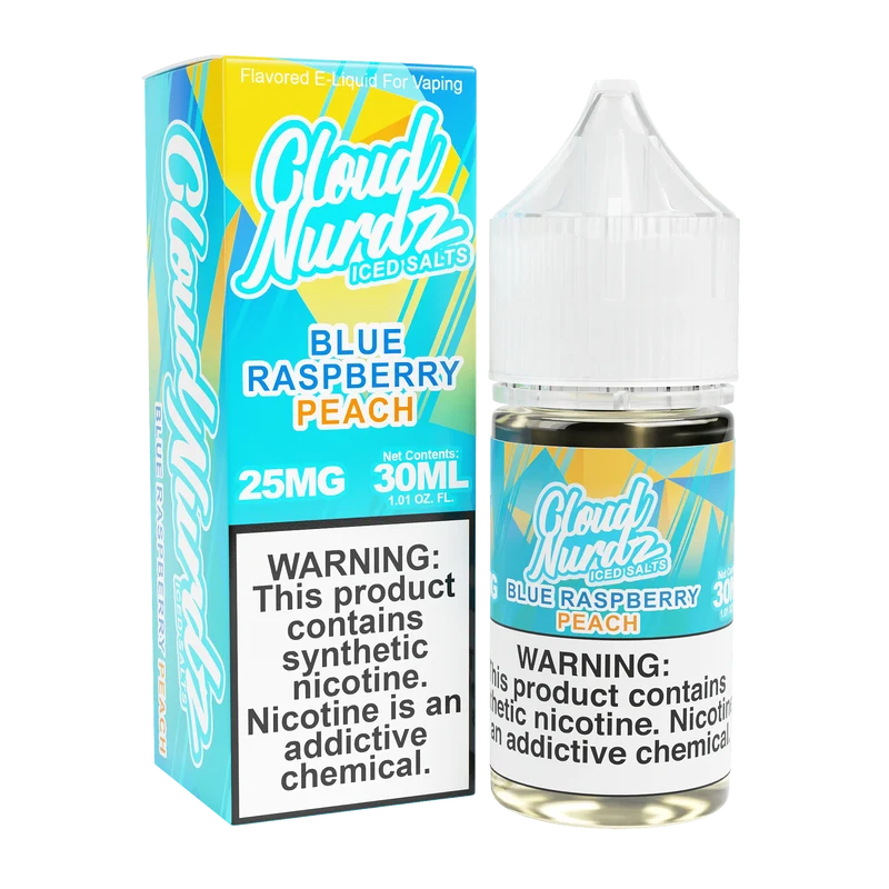 ICED Blue Raspberry Peach SALT - Cloud Nurdz - 30mL