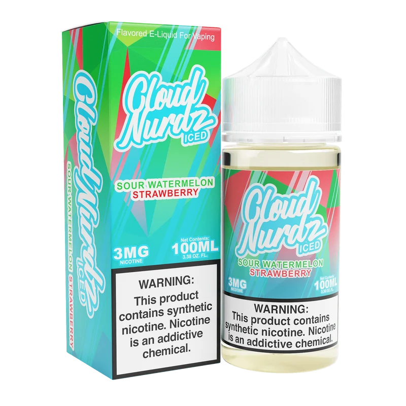 ICED Sour Watermelon Strawberry - Cloud Nurdz - 100mL